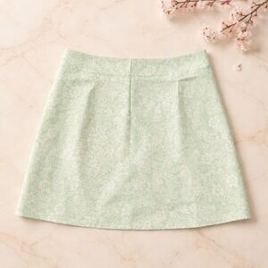 Billabong Women's Floral Mini Skirt Mint Green White Size 27 Surf Y2K Summer